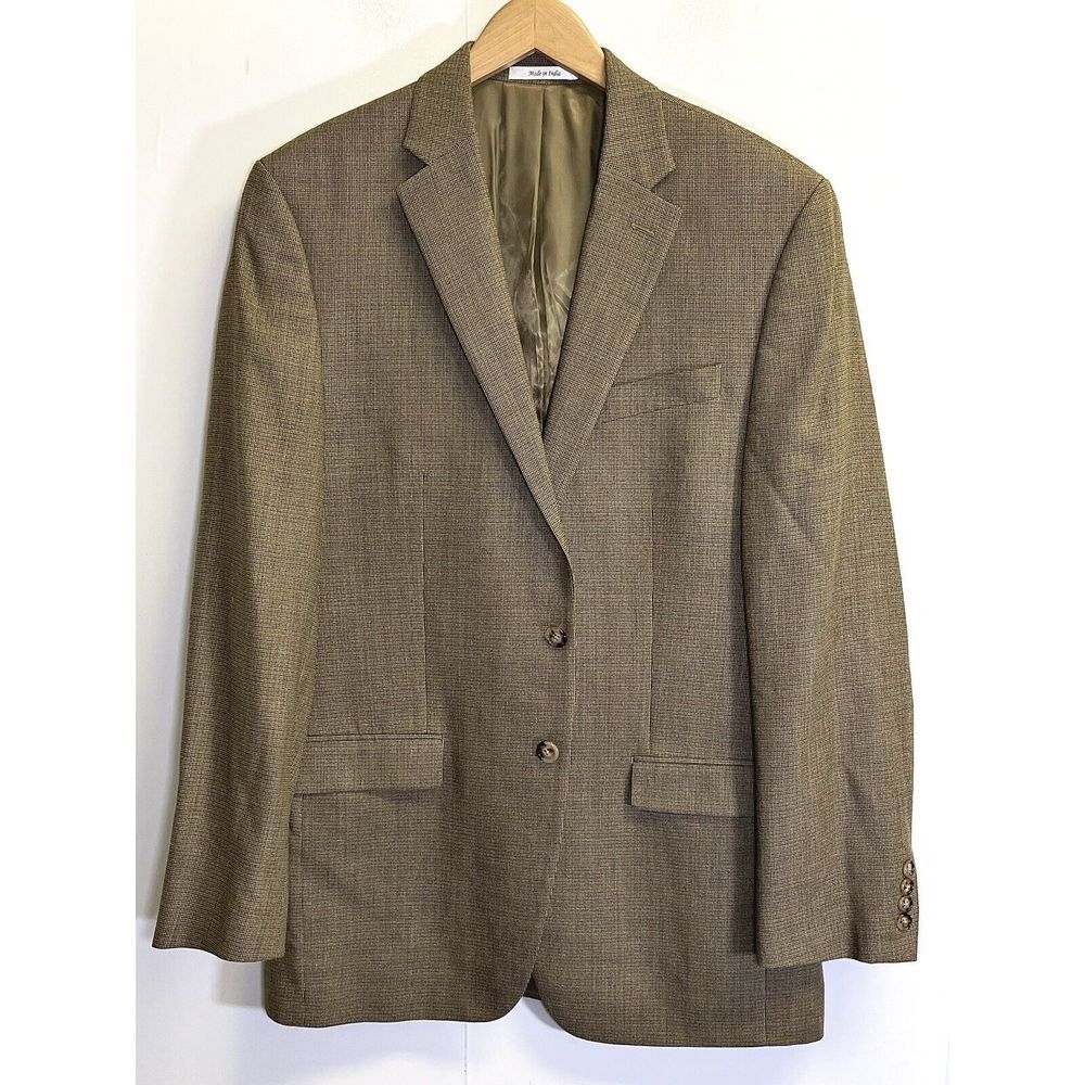 Lauren Ralph Lauren Blazer Mens 40L Brown Silk Wool Blend 2 Button Sport Coat